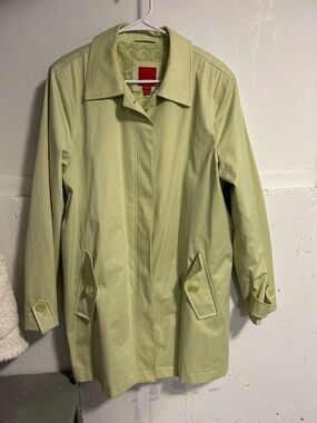 Esprit Vintage Light Green Single-Button Trench Coat raincoat